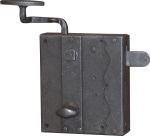 WC-Kastenschloss Garnitur mit WC-Schließriegel, DIN links, Dornmaß: 70mm, Eisen altgrau, mit Kloben